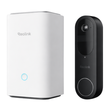 Reolink Smart 2K bedrade/draadloze oplaadbare slimme wifi videodeurbel zwart + Home Hub