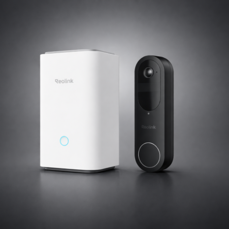 Reolink Smart 2K bedrade/draadloze oplaadbare slimme wifi videodeurbel zwart + Home Hub