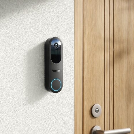 Reolink Smart 2K bedrade/draadloze oplaadbare slimme wifi videodeurbel zwart