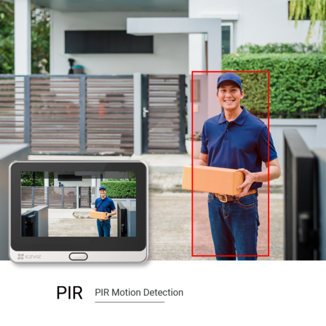 Ezviz DP2C draadloze digitale deurspion met camera en scherm zilver bewegingsdetectie