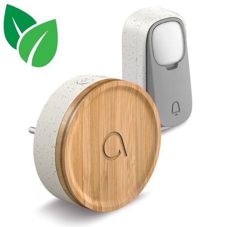 Avidsen 102498 draadloze en kinetische deurbel bamboe