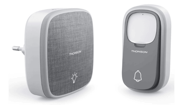 Thomson 513133 draadloze deurbel met kinetische knop en plug-in ontvanger