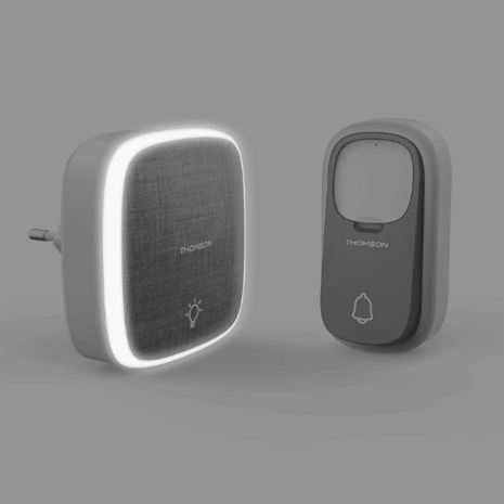 Thomson 513133 draadloze deurbel met kinetische knop en plug-in ontvanger