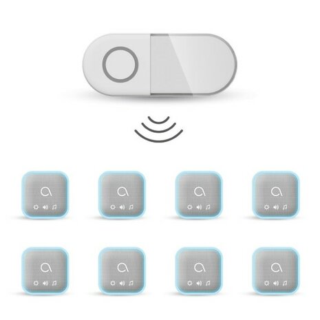 Avidsen 102512-4 Sona-T Plug-In draadloze deurbel met 4 ontvangers voor stopcontact
