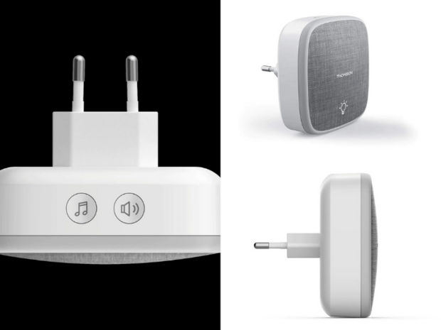 Thomson 513133 draadloze deurbel met kinetische knop en 3 plug-in ontvangers