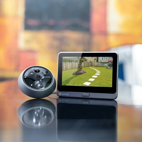 Ezviz DP2C draadloze digitale deurspion met camera en scherm zilver