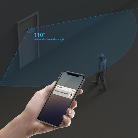 Ezviz DP2C draadloze digitale deurspion met camera en scherm zilver kijkhoek