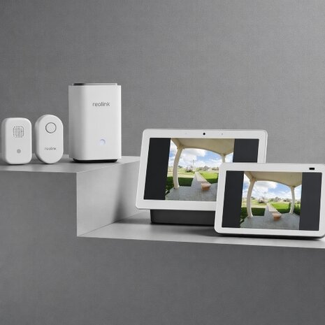 Reolink Smart 2K bedrade/draadloze oplaadbare slimme wifi videodeurbel zwart + Home Hub