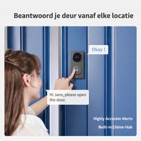 Aqara Smart Video Doorbell G410 Select - bedrade & draadloze videodeurbel met gong - zwart
