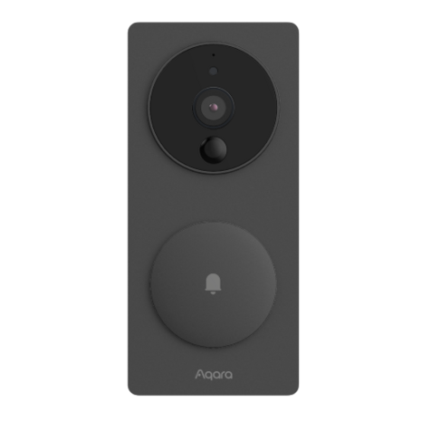 Aqara Smart Video Doorbell G4 - bedrade & draadloze videodeurbel met gong - zwart voorzijde