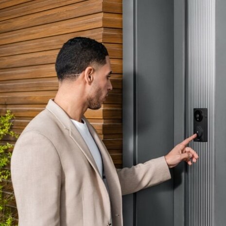 Aqara Smart Video Doorbell G4 - bedrade & draadloze videodeurbel met gong - zwart voordeur