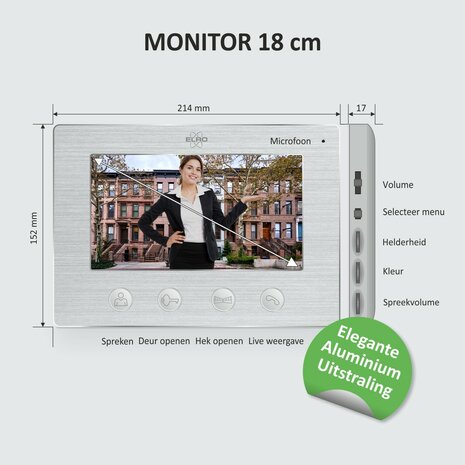 Elro DV4000IP4 bedrade intercom deurbel voor 4 appartementen met schermen en app monitor