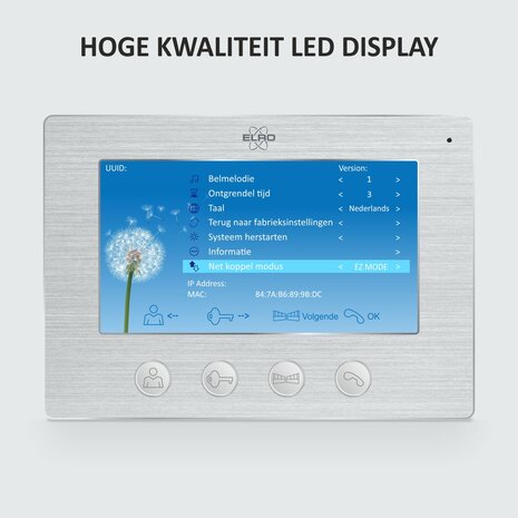 Elro DV4000IP3 bedrade intercom deurbel voor 3 appartementen met schermen en app display