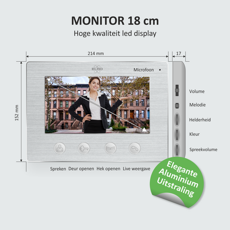 Elro DV4000-2 bedrade intercom deurbel met camera en 2 schermen monitor