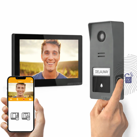 Extel 720337 Wave 3 draadloze video intercom met vingerafdruklezer