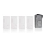 Byron DIC-21545 Draadloze audio deurbel voor 4 appartementen Byron DIC-21545 Draadloze audio deurbel voor 4 appartementen