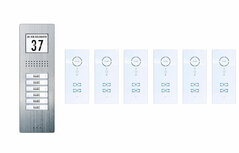 M-E Audio intercom systeem met 6 beldrukkers en ontvangers M-E Audio intercom systeem met 6 beldrukkers en ontvangers